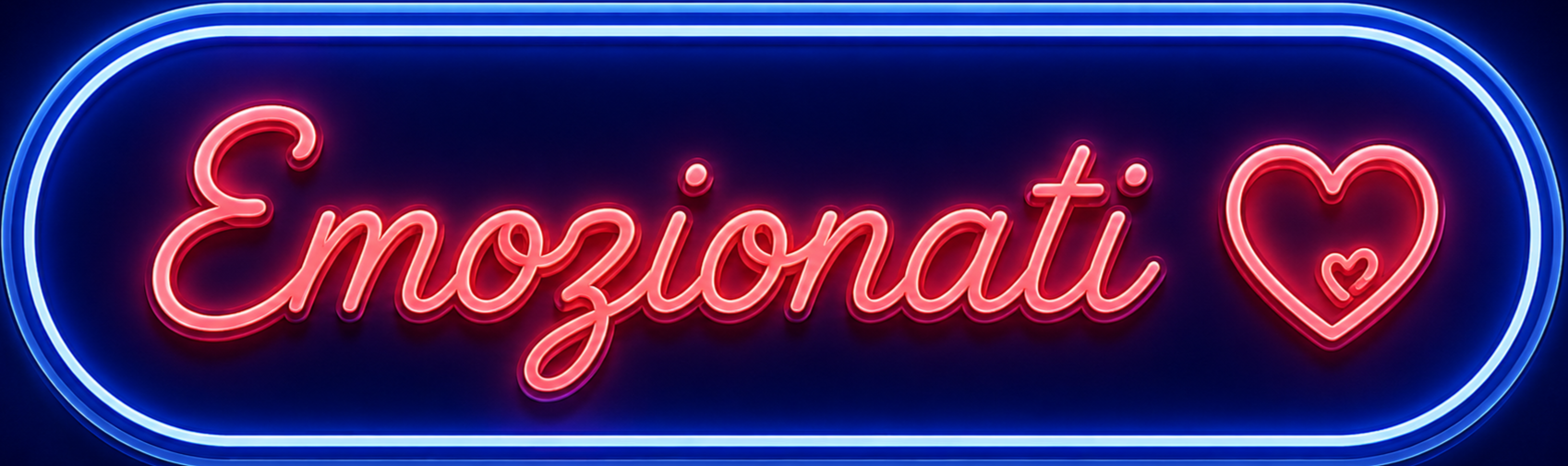 Bottone CTA neon blu notte con scritta rosa “Emozionati” e icona cuore per accedere alla categoria Quaderno Gentile di MEG – Merilù Educazione Gentile dedicata a emozioni, relazioni, crescita personale e storie che educano il cuore.